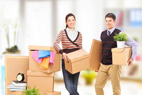 Packed boxes and furniture prepared for small removals in Wembley