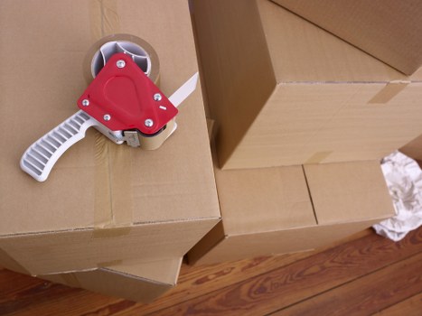 Packed boxes and fragile items prepared for Wembley relocation