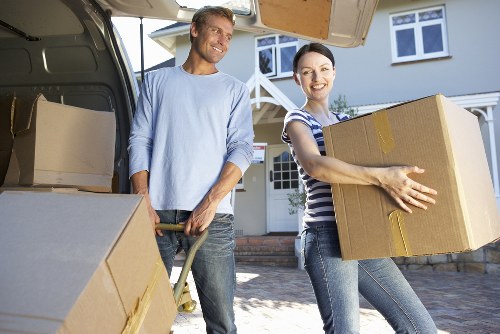 Removal team planning a home move in Wembley street